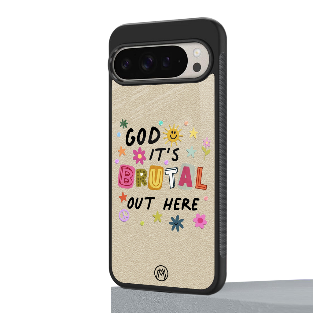 it's brutal out here back phone cover | glass case for google pixel 9 pro