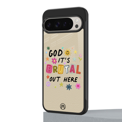 it's brutal out here back phone cover | glass case for google pixel 9 pro xl