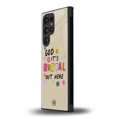 it's brutal out here back phone cover | glass case for samsung galaxy s23 ultra