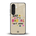 it's brutal out here back phone cover | glass case for samsung galaxy s24 fe