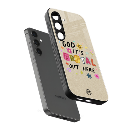 it's brutal out here back phone cover | glass case for samsung galaxy s24 fe