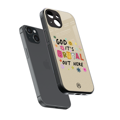 it's brutal out here back phone cover | glass case for iphone 15