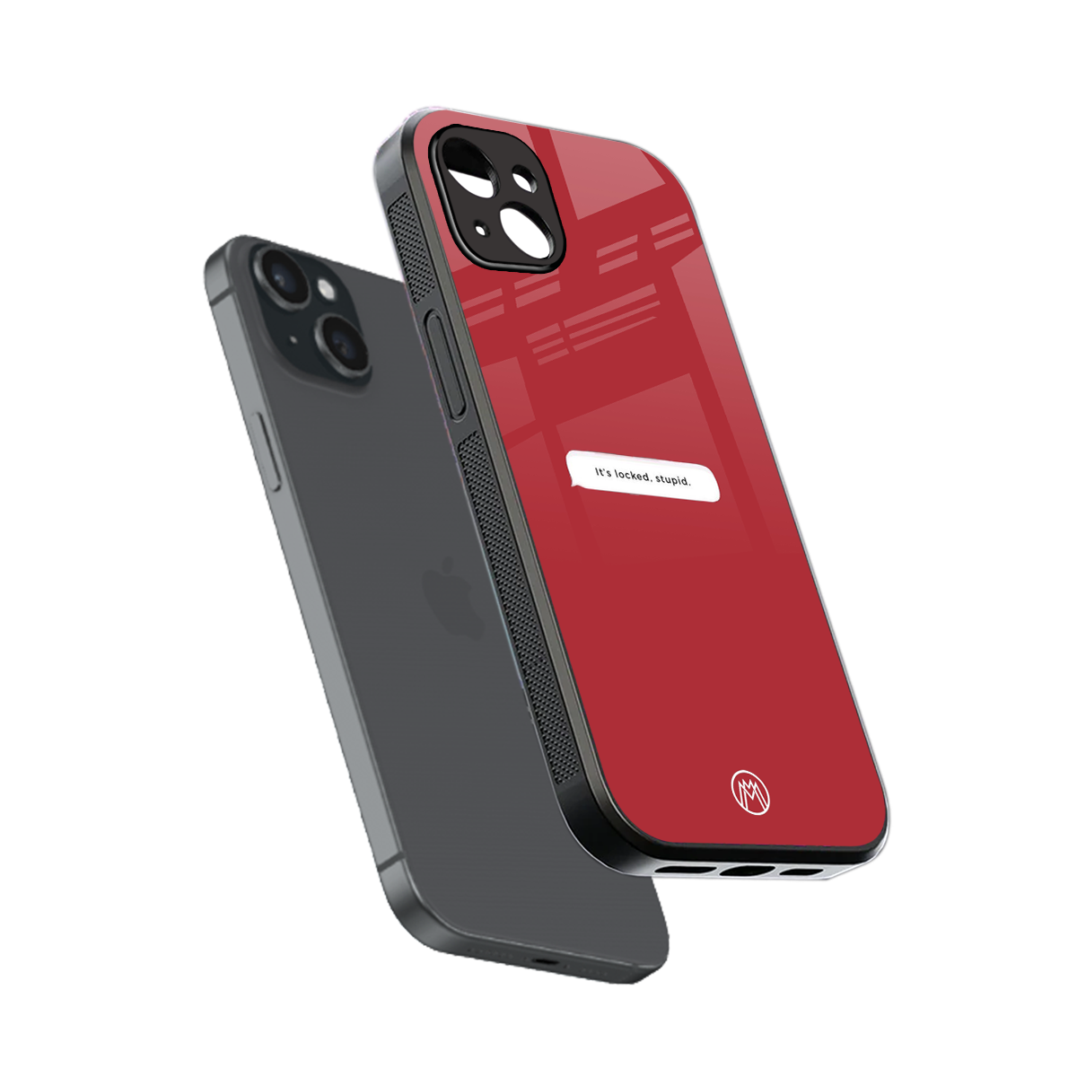 it's locked stupid back phone cover | glass case for iphone 15 plus
