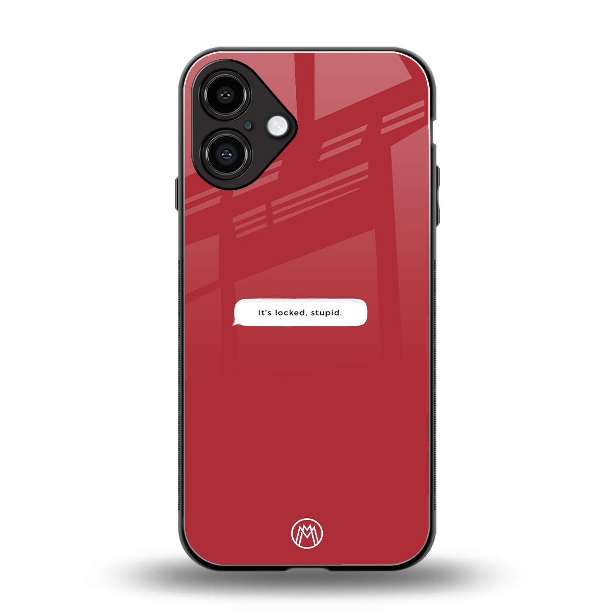 it's locked stupid back phone cover | glass case for iphone 16 plus