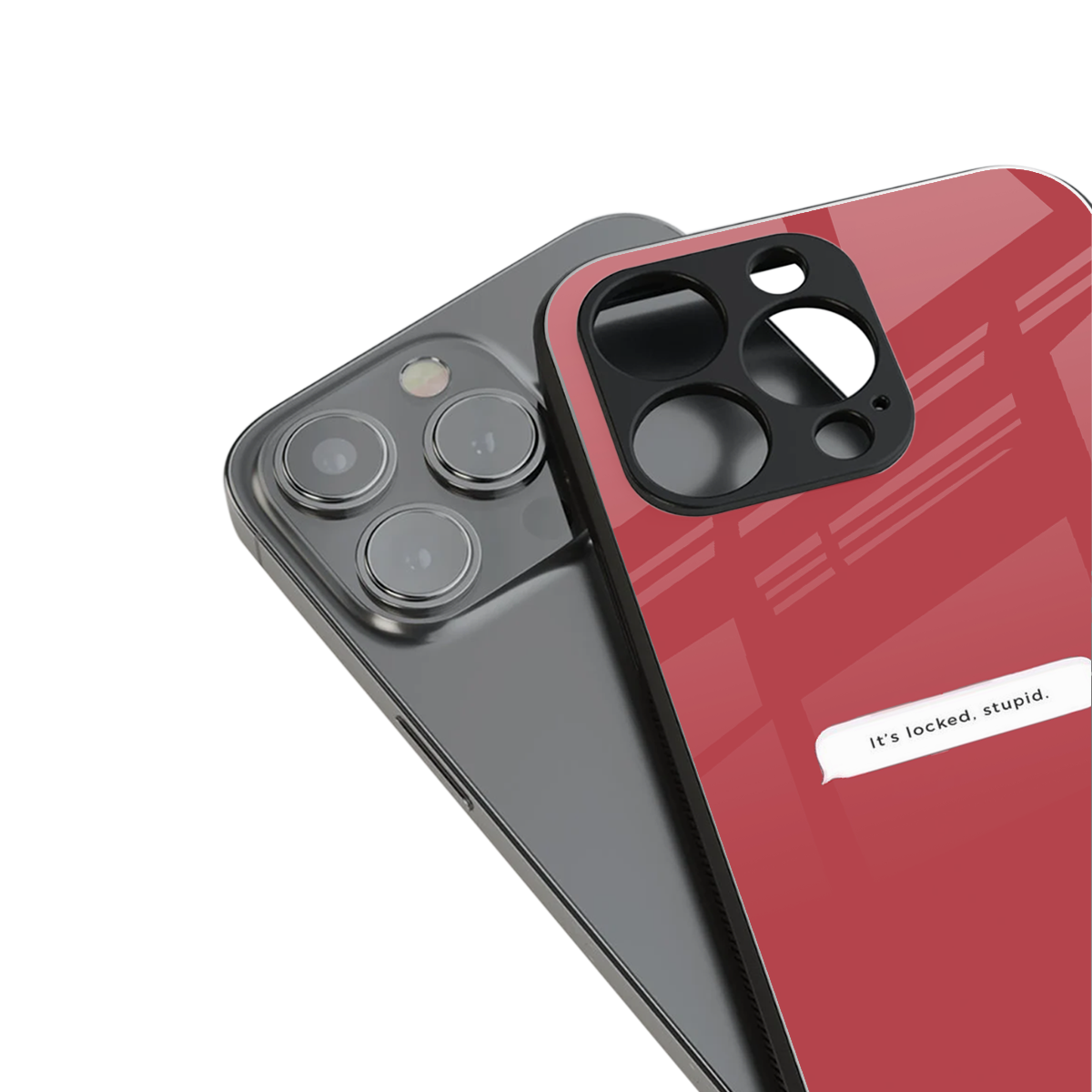 it's locked stupid back phone cover | glass case for iphone 16