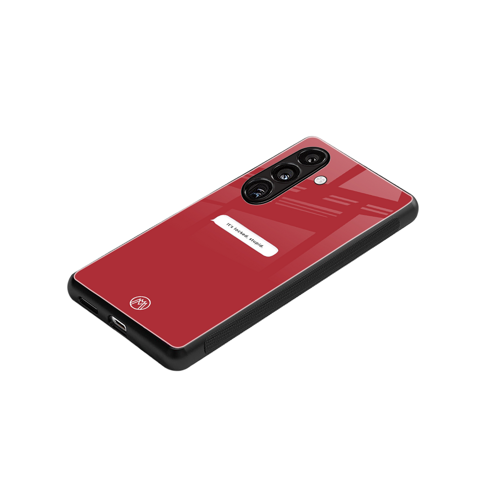 it's locked stupid back phone cover | glass case for samsung galaxy s24