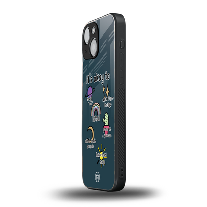 it's okay back phone cover | glass case for iphone 13 mini