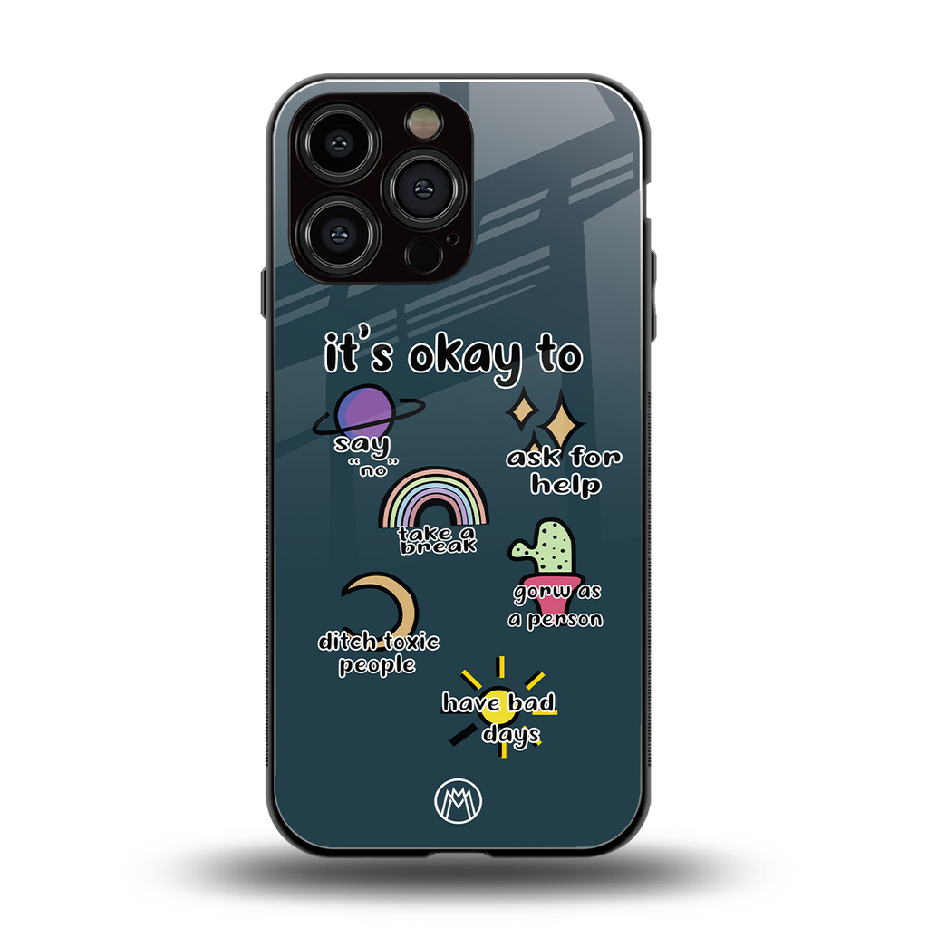 it's okay back phone cover | glass case for iphone 13 pro max