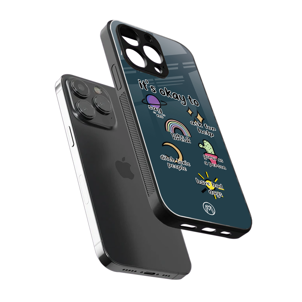 it's okay back phone cover | glass case for iphone 13 pro max