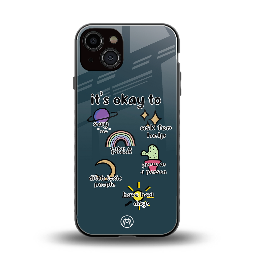 it's okay back phone cover | glass case for iphone 13