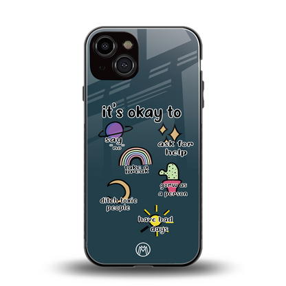 it's okay back phone cover | glass case for iphone 13