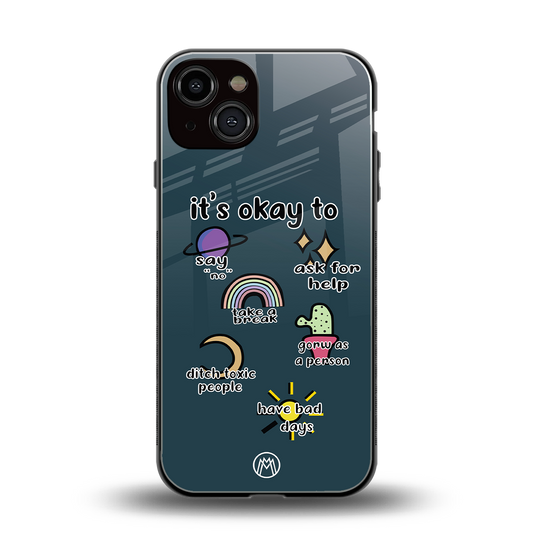 it's okay back phone cover | glass case for iphone 13