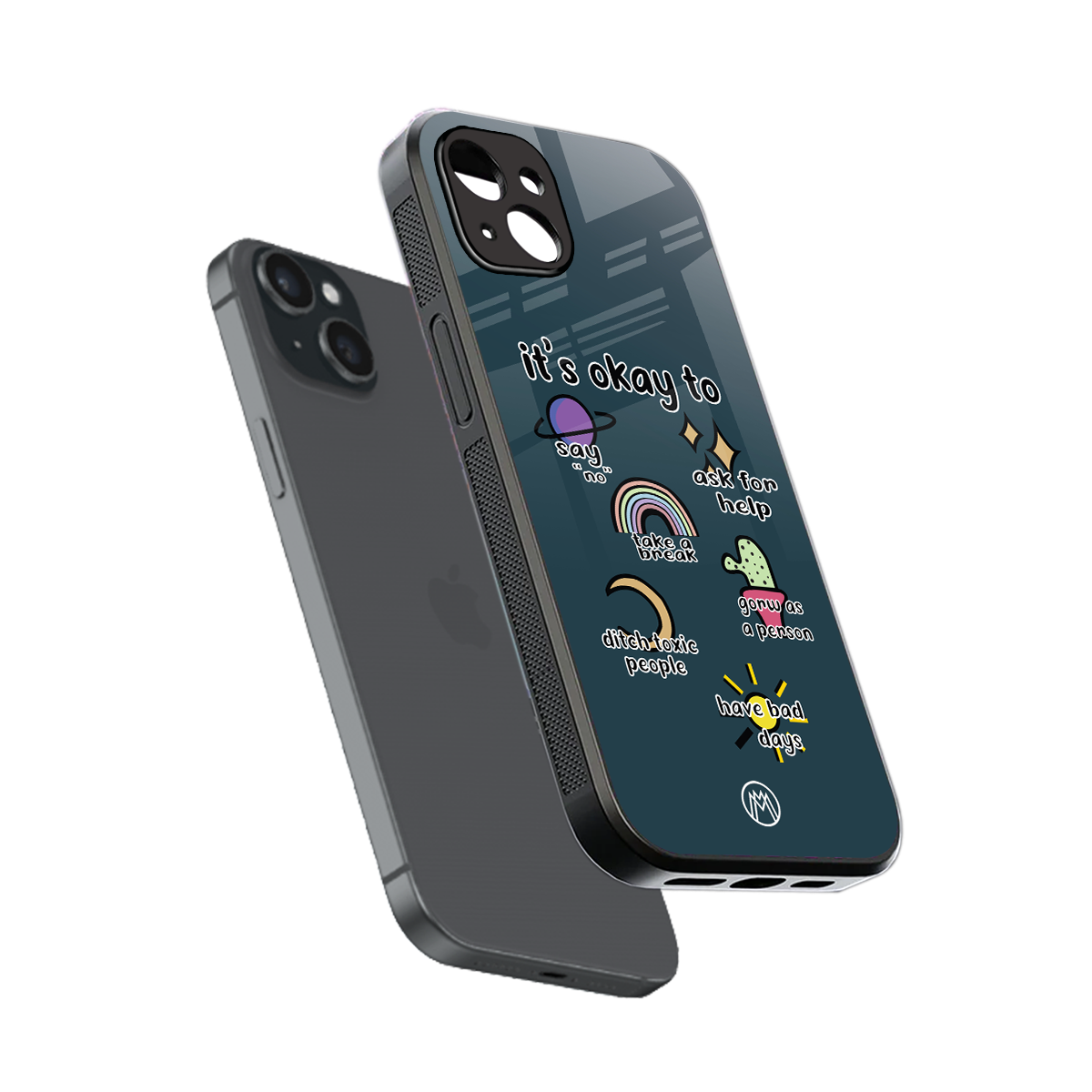 it's okay back phone cover | glass case for iphone 15 plus
