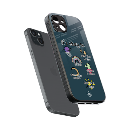 it's okay back phone cover | glass case for iphone 14 plus