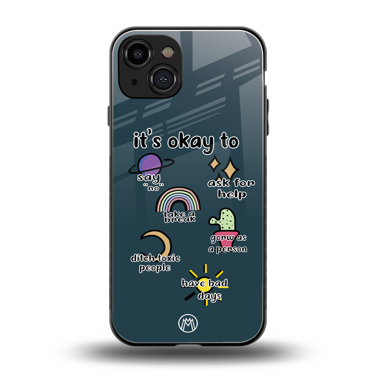 it's okay back phone cover | glass case for iphone 15