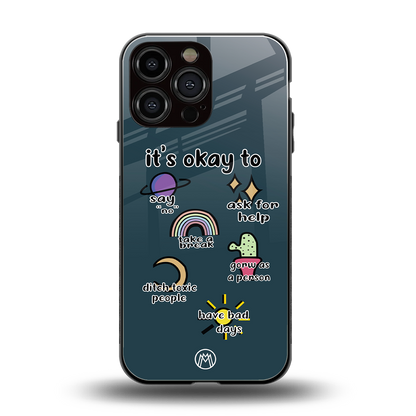 it's okay back phone cover | glass case for iphone 16 pro max