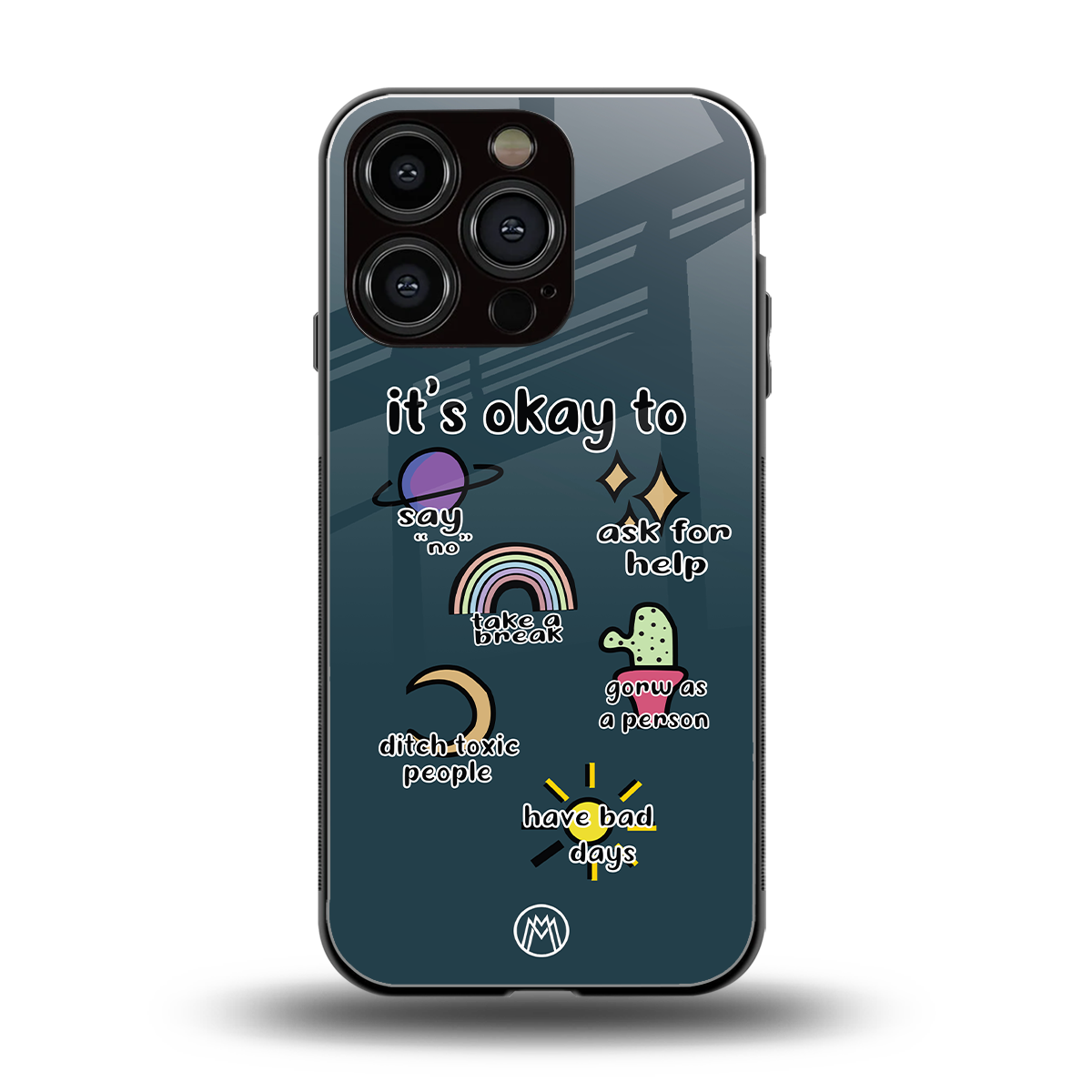 it's okay back phone cover | glass case for iphone 16 pro