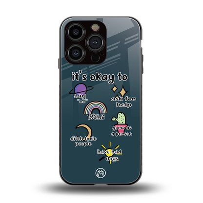 it's okay back phone cover | glass case for iphone 16 pro