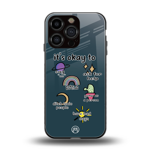 it's okay back phone cover | glass case for iphone 16 pro