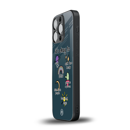 it's okay back phone cover | glass case for iphone 16 pro