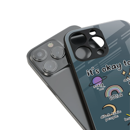 it's okay back phone cover | glass case for iphone 16 pro max