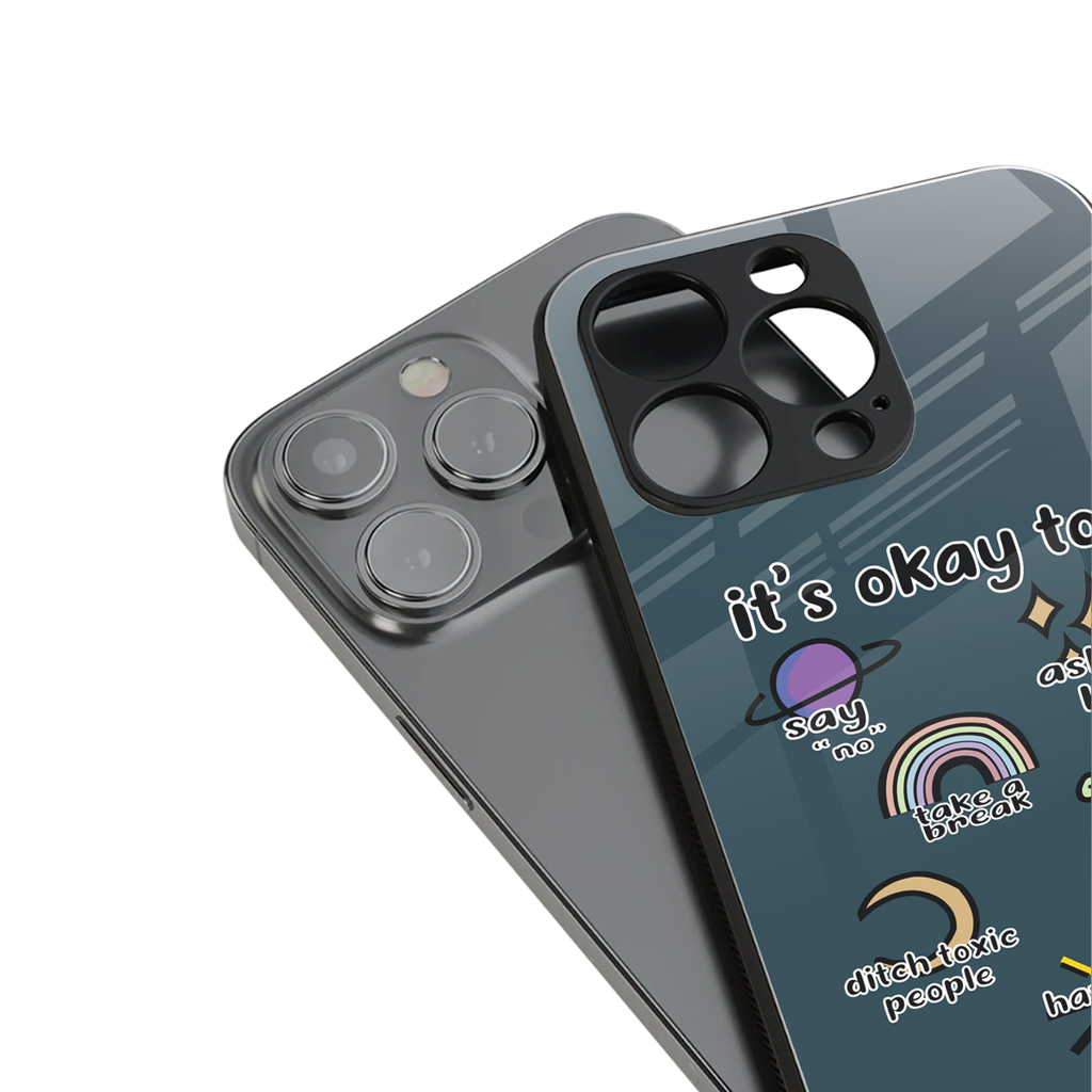 it's okay back phone cover | glass case for iphone 16