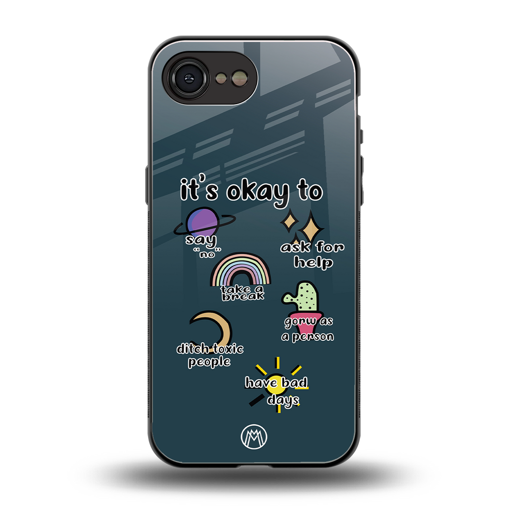 it's okay back phone cover | glass case for iphone 16e
