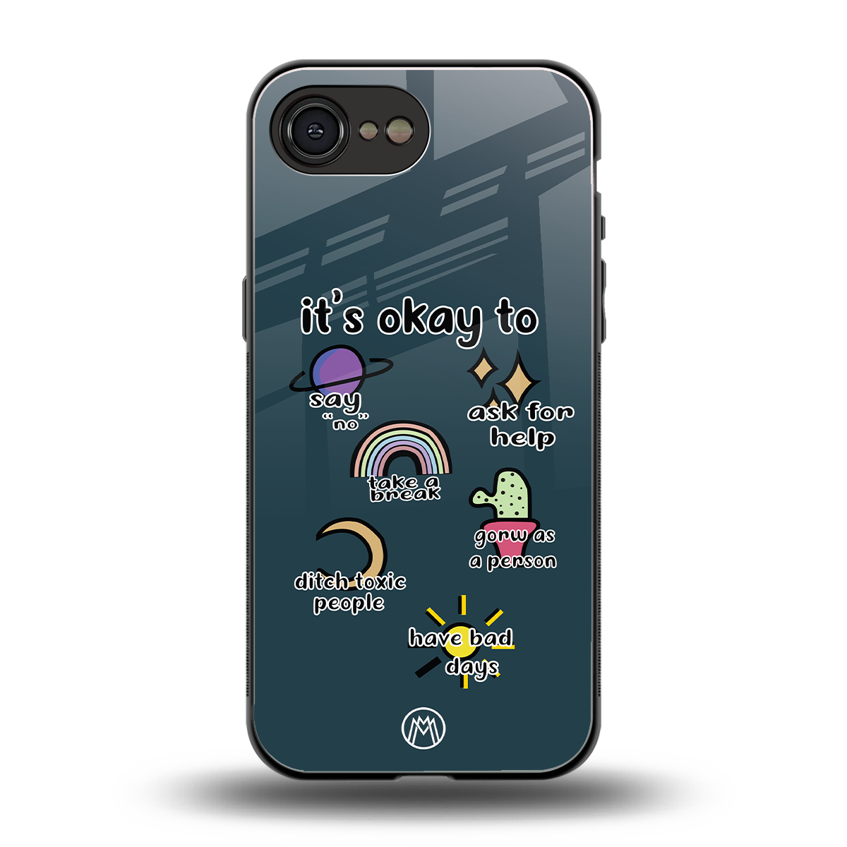 it's okay back phone cover | glass case for iphone 16e