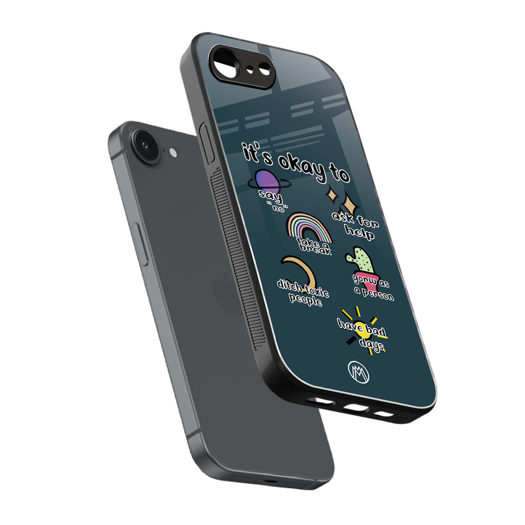 it's okay back phone cover | glass case for iphone 16e