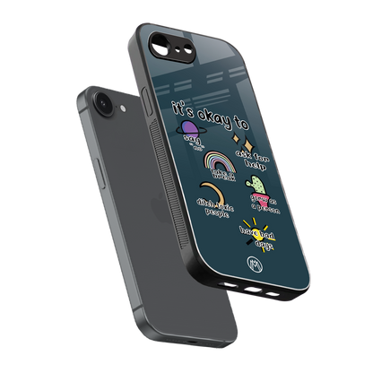 it's okay back phone cover | glass case for iphone 16e