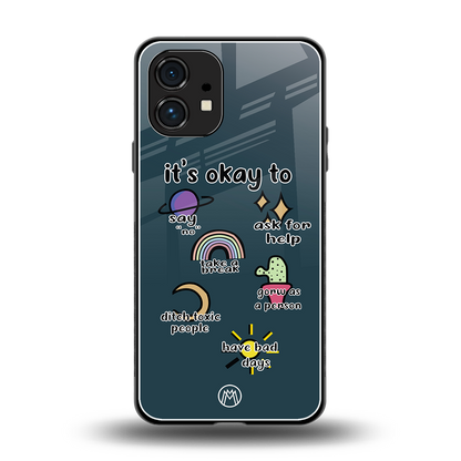 it's okay back phone cover | glass case for nothing phone 1