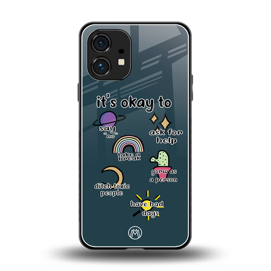 it's okay back phone cover | glass case for nothing phone 1