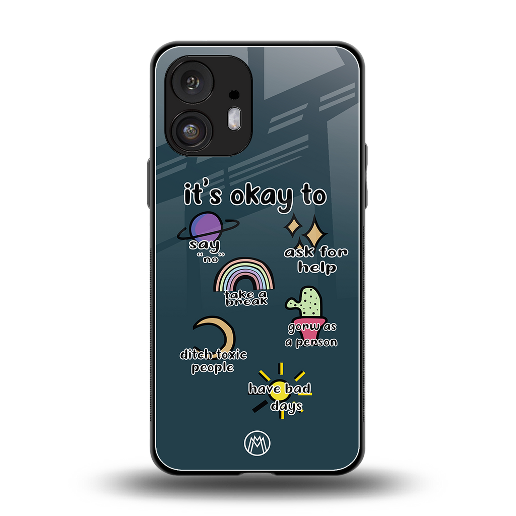 it's okay back phone cover | glass case for nothing phone 2