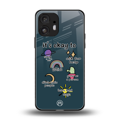 it's okay back phone cover | glass case for nothing phone 2