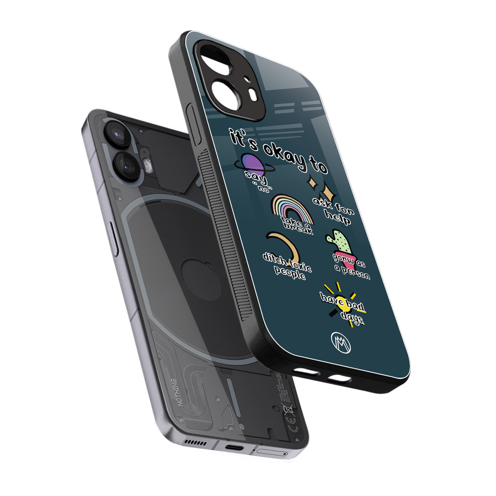 it's okay back phone cover | glass case for nothing phone 2