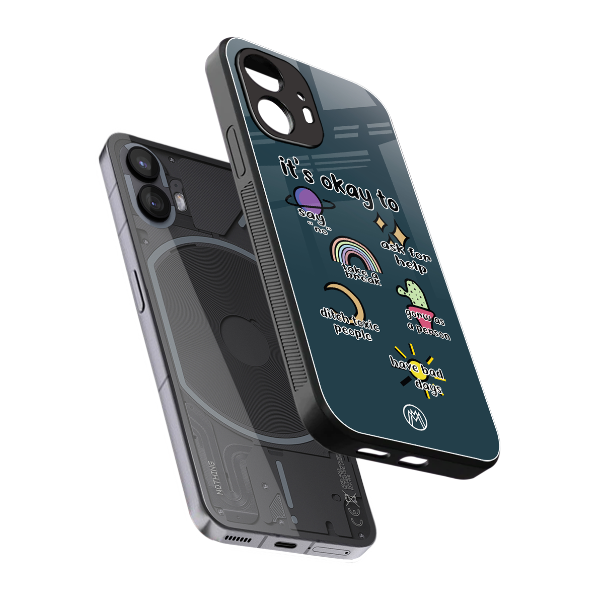it's okay back phone cover | glass case for nothing phone 2