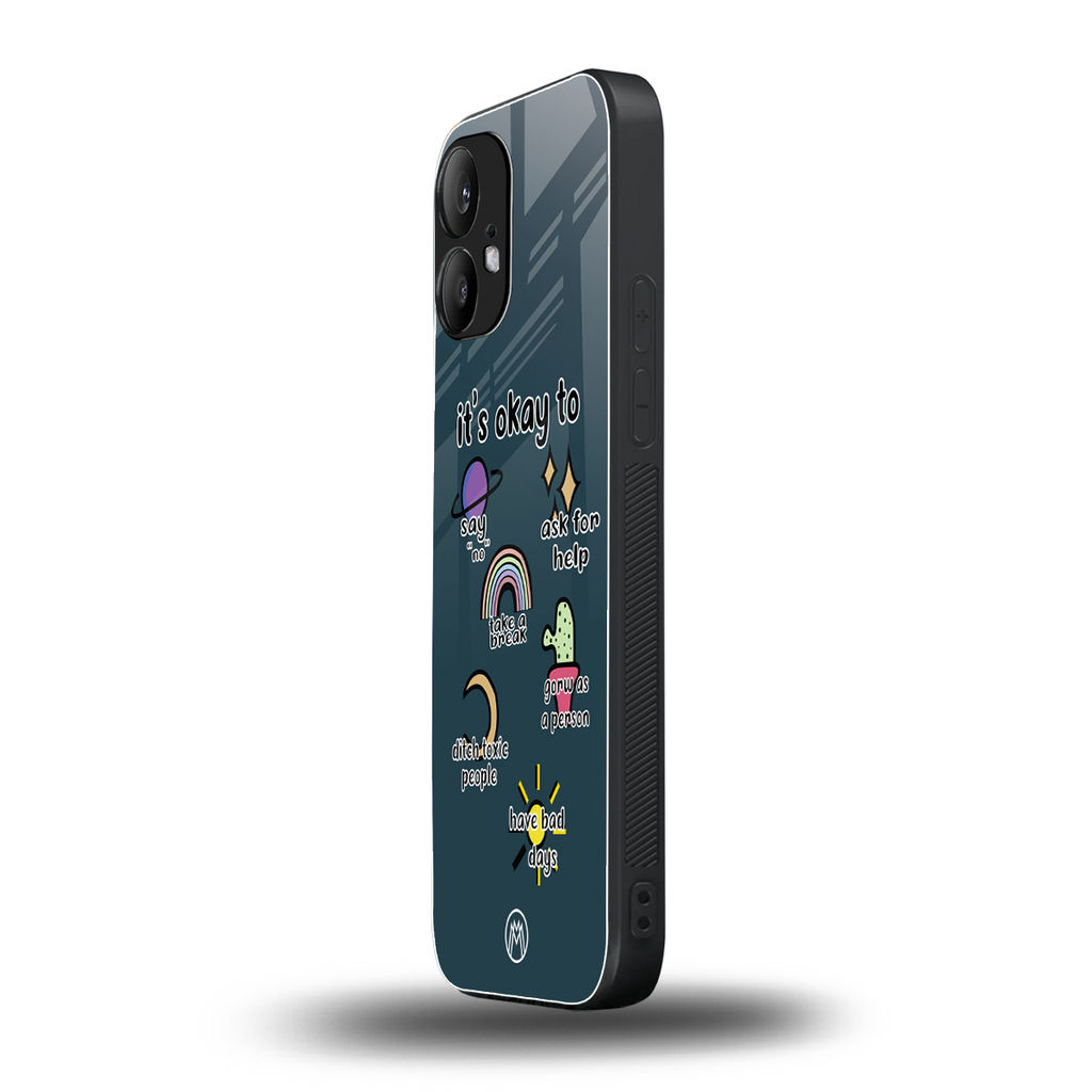 it's okay back phone cover | glass case for nothing phone 2