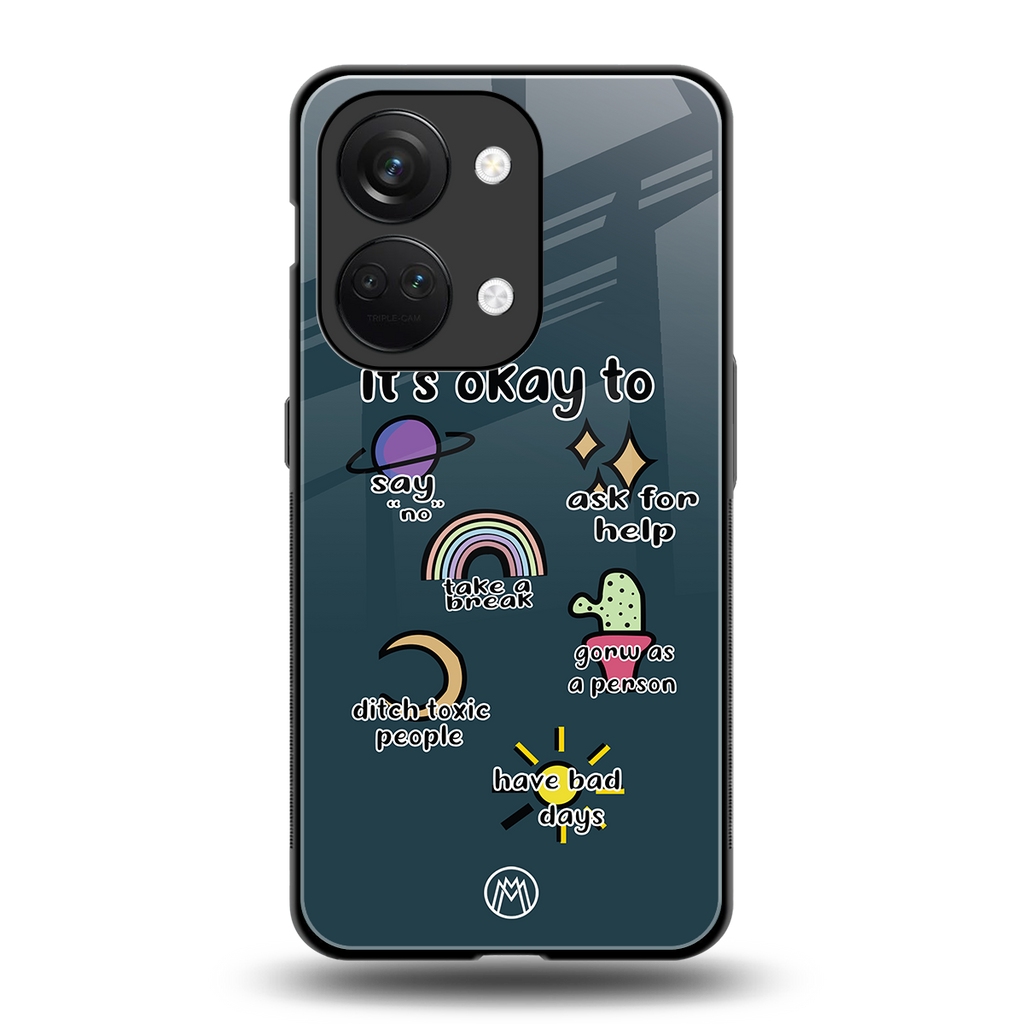 it's okay back phone cover | glass case for oneplus nord 3