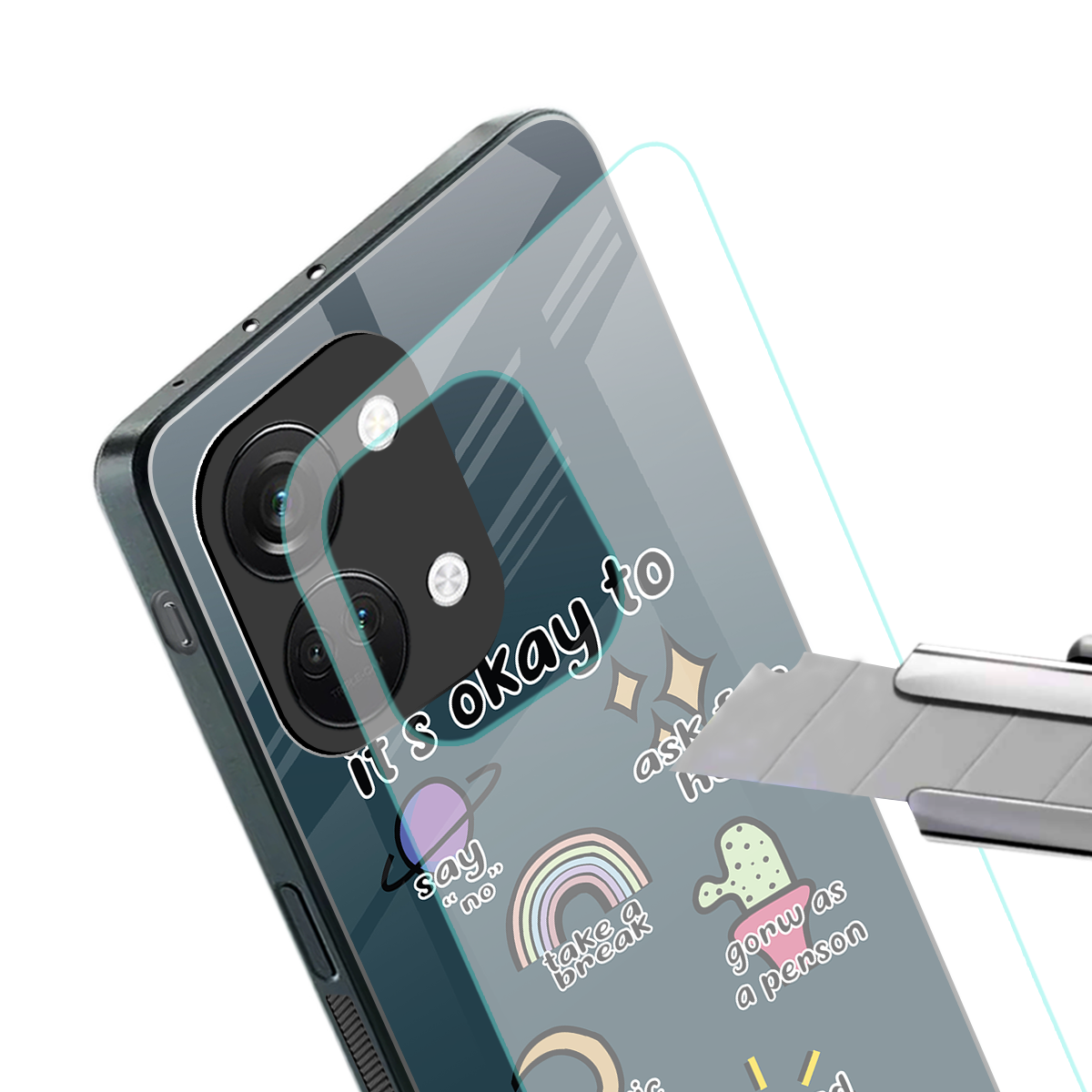 it's okay back phone cover | glass case for oneplus nord 3