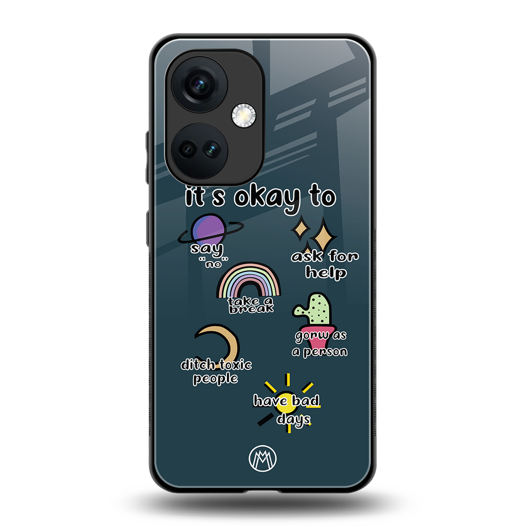 it's okay back phone cover | glass case for oneplus nord ce 3