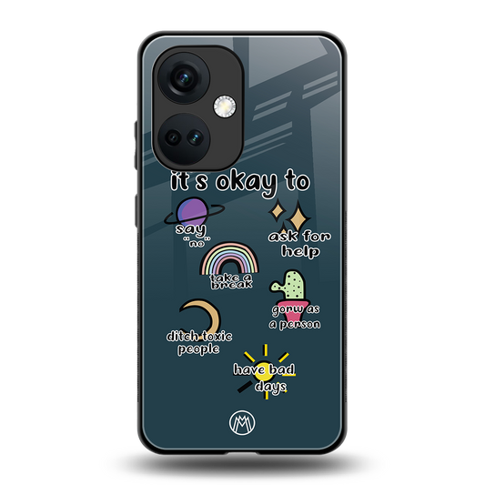 it's okay back phone cover | glass case for oneplus nord ce 3