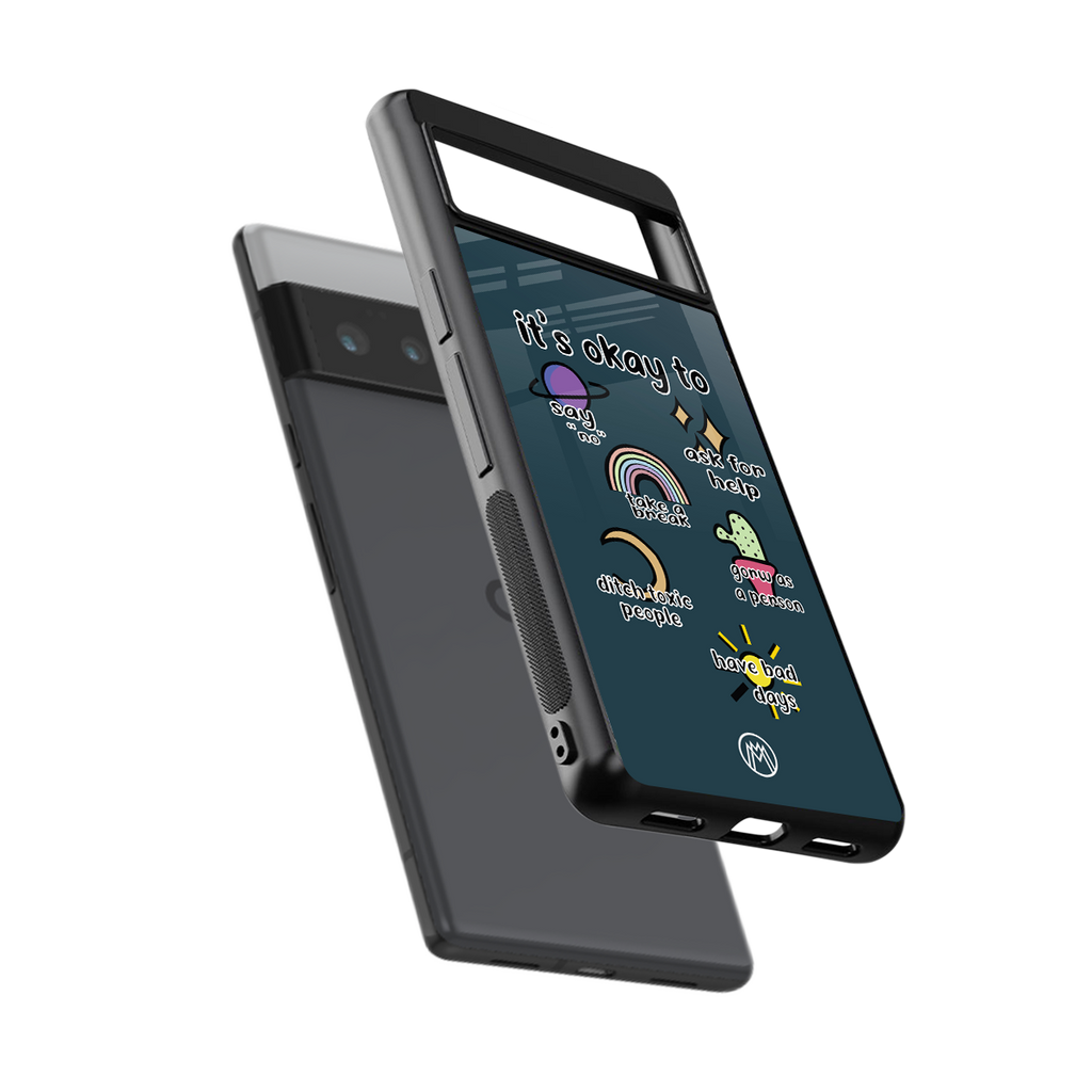 it's okay back phone cover | glass case for google pixel 6 pro