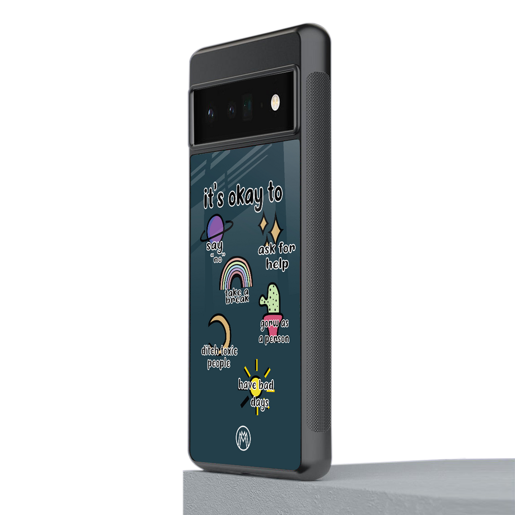 it's okay back phone cover | glass case for google pixel 6 pro