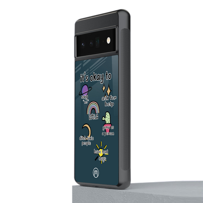 it's okay back phone cover | glass case for google pixel 6 pro