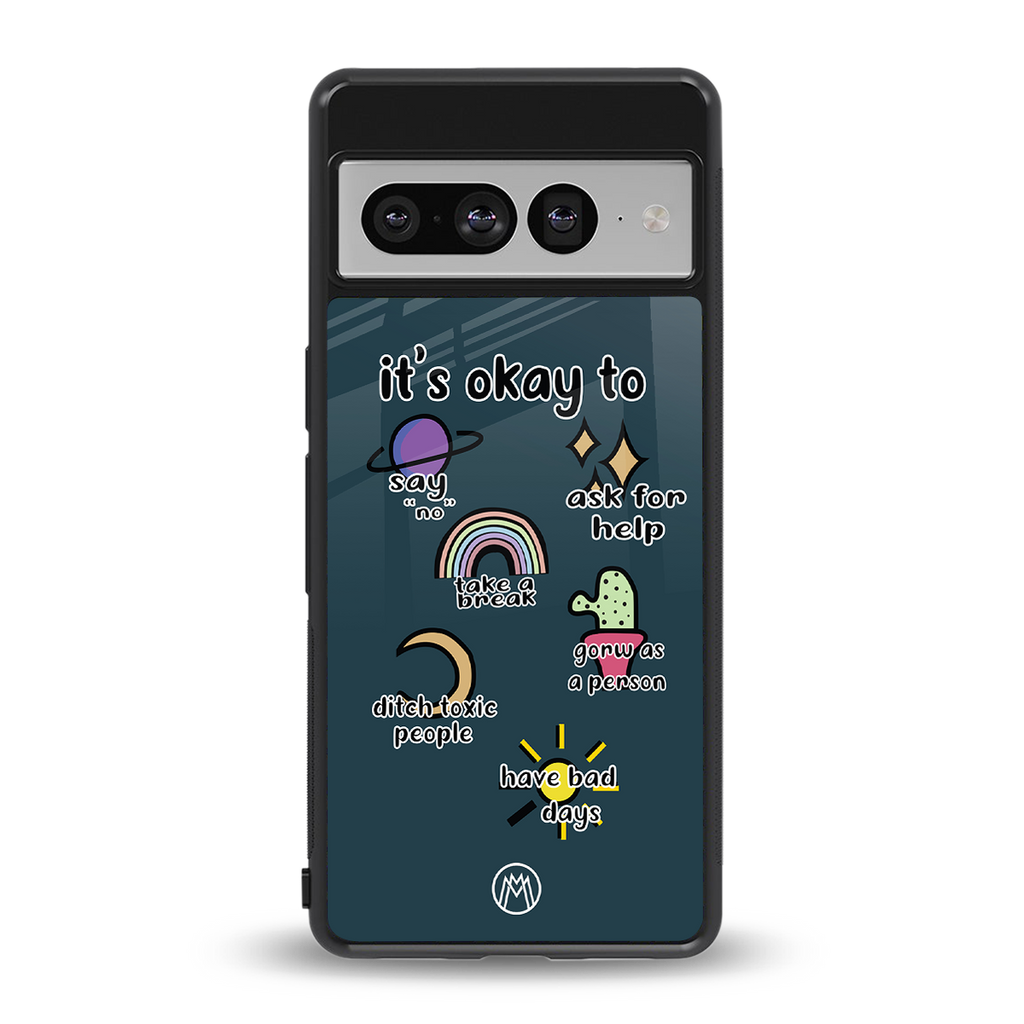 it's okay back phone cover | glass case for google pixel 7 pro