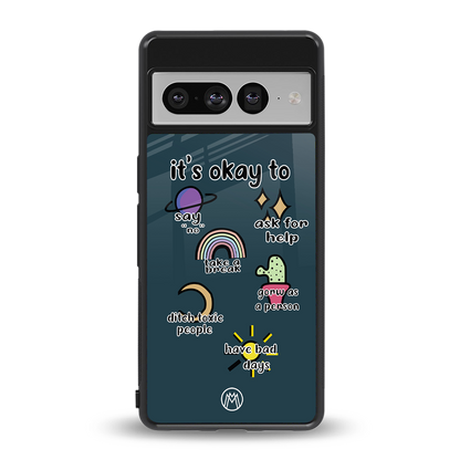 it's okay back phone cover | glass case for google pixel 7 pro
