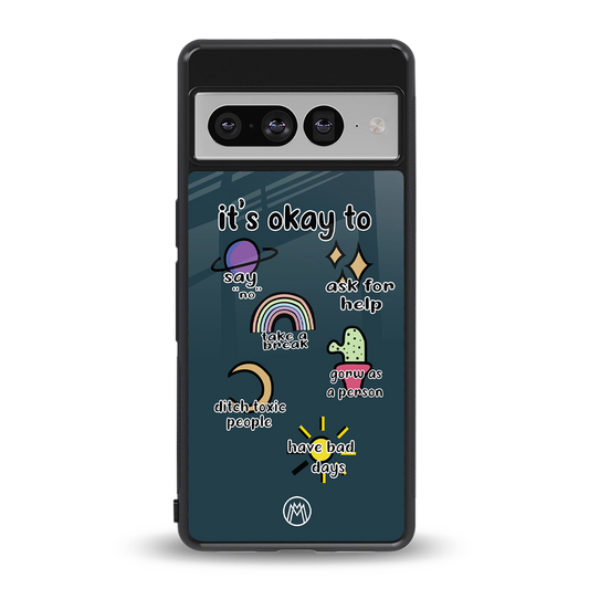 it's okay back phone cover | glass case for google pixel 7 pro