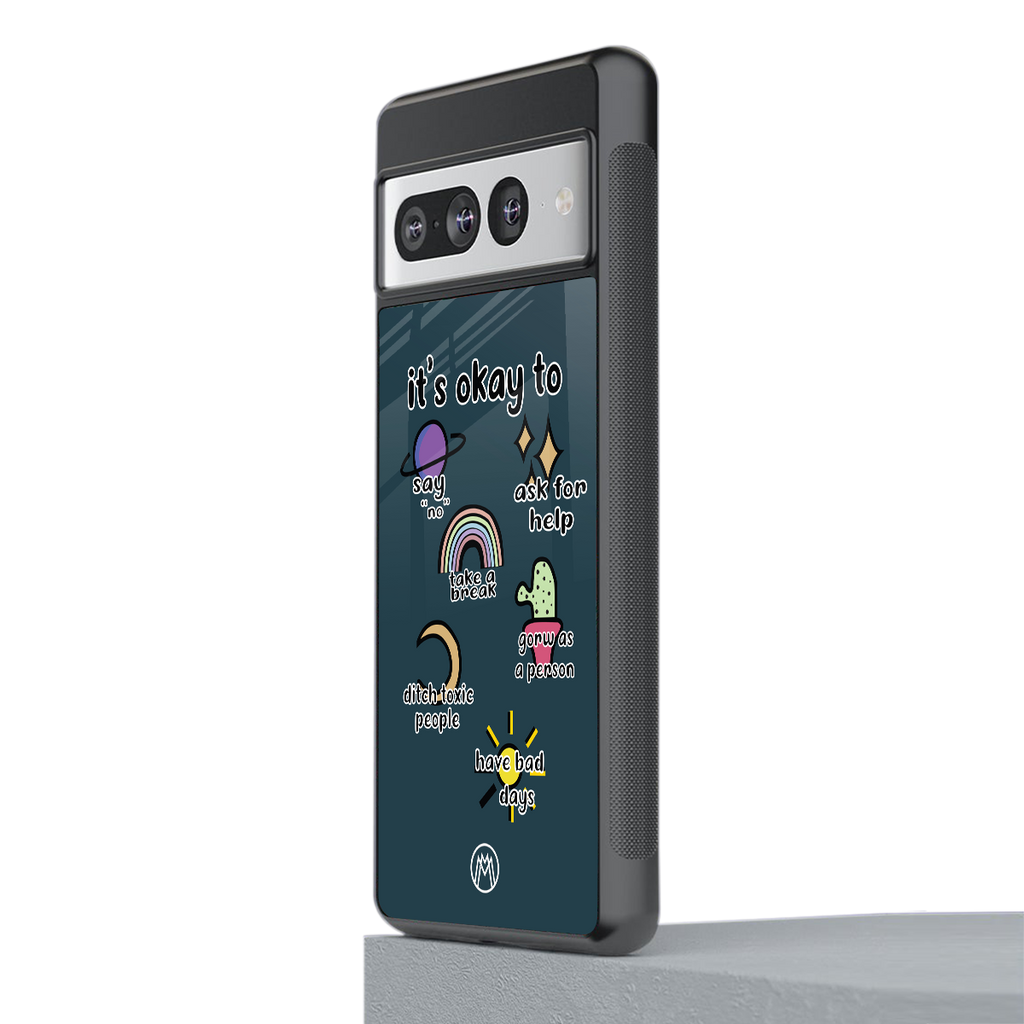 it's okay back phone cover | glass case for google pixel 7 pro