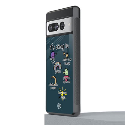 it's okay back phone cover | glass case for google pixel 7 pro