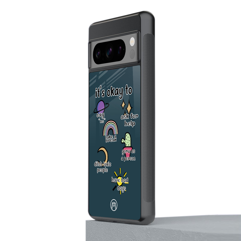 it's okay back phone cover | glass case for google pixel 8 pro